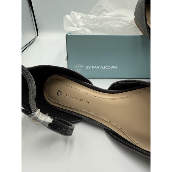 By Farylrobin Celinda Gray Velvet Embellished Flats‎ Size 6.5 - Picture 2 of 8